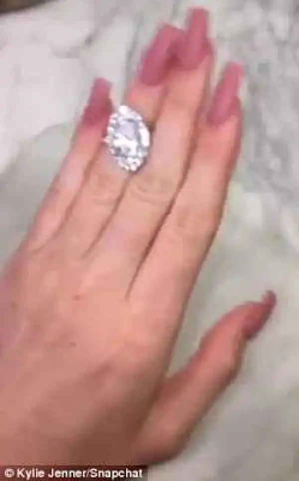 Kylie Jenner shows off her boobs and talks about her huge ring from Tyga